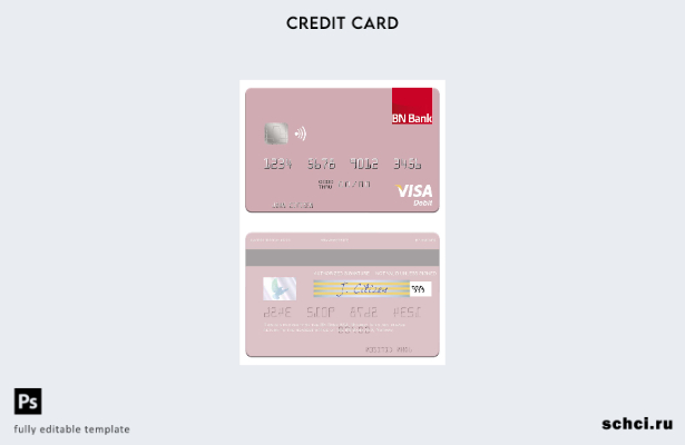цифровая загрузка шаблона дебетовой карты Visa BN Bank ASA в Норвегии